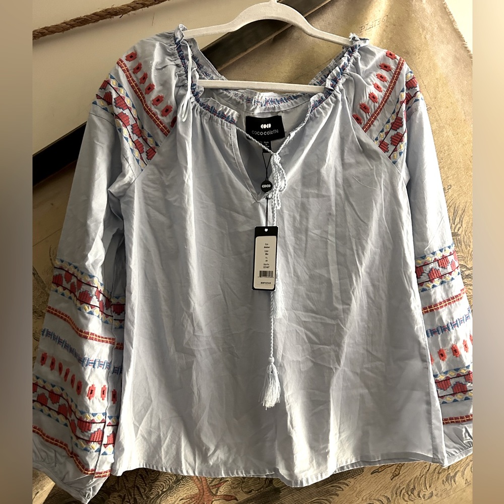 New Boho Peasant Top Blouse Coco Colette SZ Medium